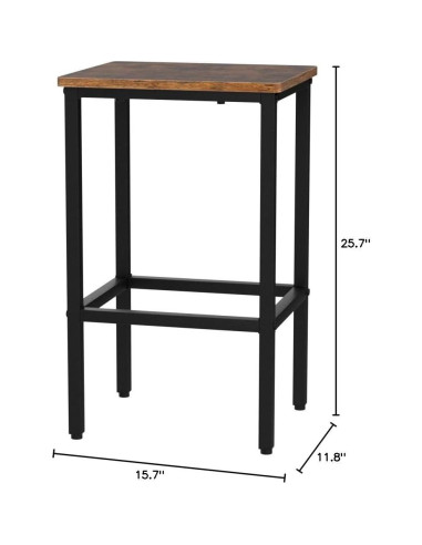 Juego de 2 Taburetes de Bar SUPER DEAL 66 cm Metal y Madera