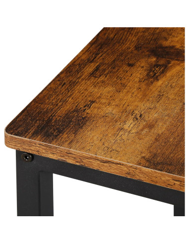 Juego de 2 Taburetes de Bar SUPER DEAL 66 cm Metal y Madera