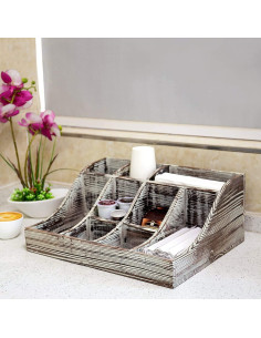 Organizador de Condimentos MyGift de Madera Quemada con 9 Compartimentos 2