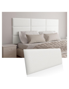 Cabecera Tapizada Beige Greymond 4 Piezas Acolchada Adhesiva