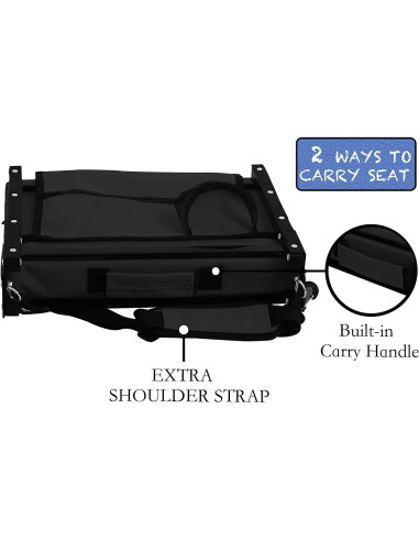 Asiento de Estadio Increíble por Menos Plegable Negro con Cojín