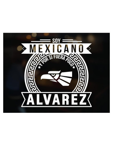 Calcomanía Personalizada Mexicana Alvarez 7x7 para Carro