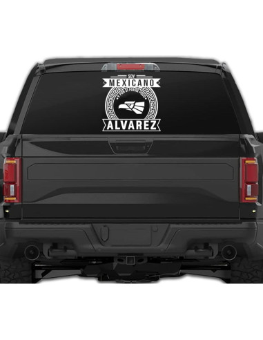 Calcomanía Personalizada Mexicana Alvarez 7x7 para Carro