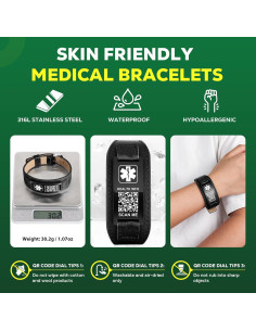 Pulsera Médica Personalizada THELUCKYTAG - Acero Inoxidable 20.32-25.4cm 2