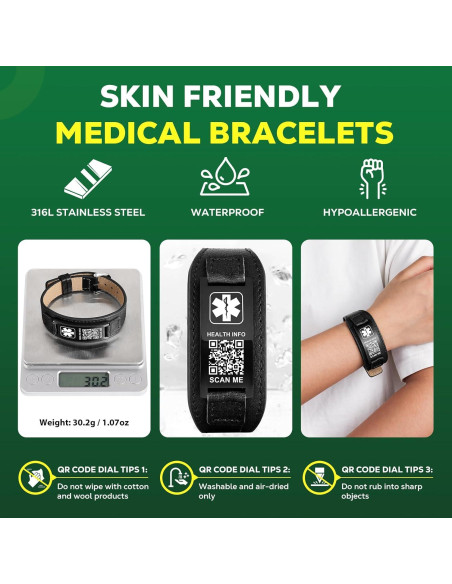 Pulsera Médica Personalizada THELUCKYTAG - Acero Inoxidable 20.32-25.4cm