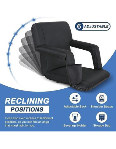 Silla de Estadio Portátil Oteymart Ancha 15.74-20.47 cm Ajustable