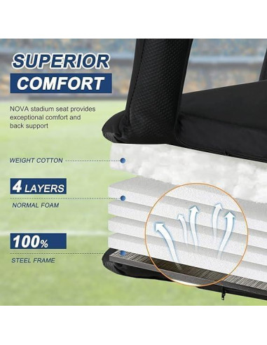 Silla de Estadio Portátil Oteymart Ancha 15.74-20.47 cm Ajustable