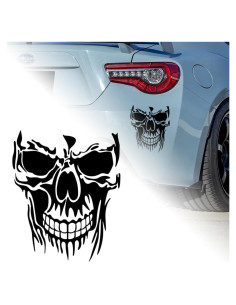 Calcomanías de Coche Calavera W-POWER 28 x 23 cm Negro