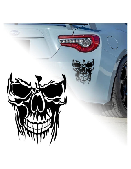 Calcomanías de Coche Calavera W-POWER 28 x 23 cm Negro