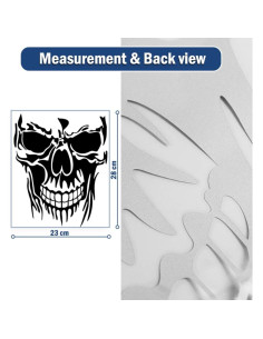 Calcomanías de Coche Calavera W-POWER 28 x 23 cm Negro 2