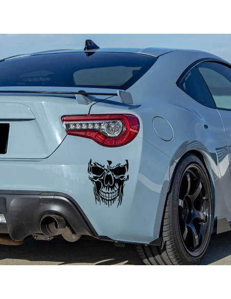 Calcomanías de Coche Calavera W-POWER 28 x 23 cm Negro
