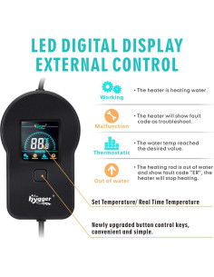 Calentador de Acuario Hygger 500W para 227-454 Litros 2