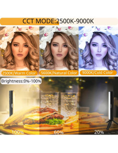 2PACK Luz LED RGB Portátil HAFOKO con Batería 3000mAh 2