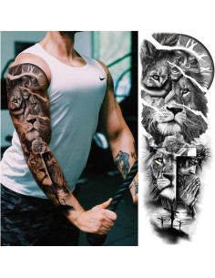 Tatuajes Temporales de Manga Cruz Cristiana Briyhose 4 Hojas 2