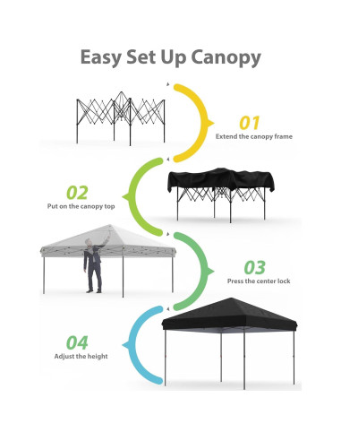 Carpa Plegable 3x3m OUTGOODS con Protección UV y Altura Ajustable