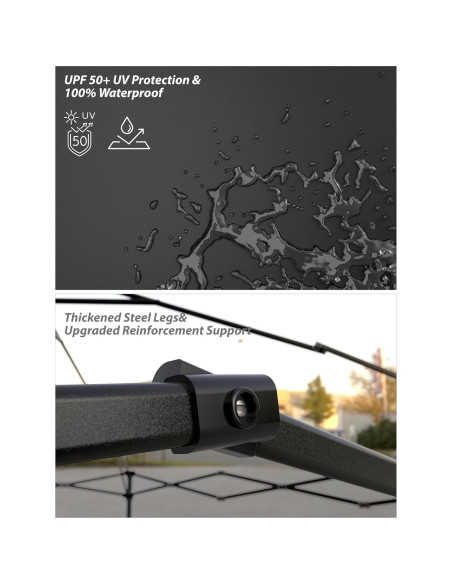 Carpa Plegable 3x3m OUTGOODS con Protección UV y Altura Ajustable