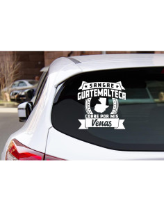 Sticker para Carros Guatemaltecos - Sangre Guatemalteca 12.7cm 2