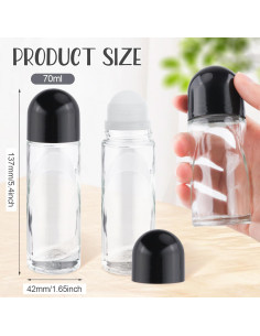 6 Botellas de Vidrio Roll On Lokusel 70ml para Aceites y Perfumes 2