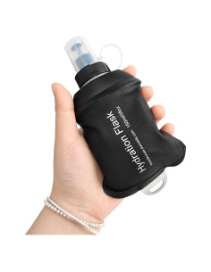 Botella de Agua Plegable GUYI 150ml TPU Negra para Correr