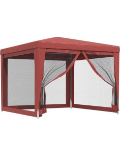 Carpa de Fiesta ANYCHOLE 3x3m con 4 Paredes de Malla Roja 2