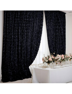 Cortina de Fondo de Satén Negra 2.44x2.44m Balsa Circle 2