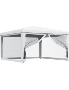Carpa de Fiesta 4x4m Blanca EVERSTRO con Paredes de Malla 2