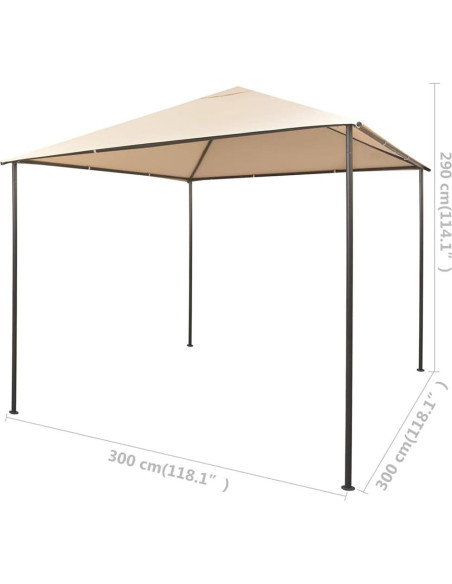 Gazebo KCCLVER 3x3m Beige Resistente al Agua para Jardín
