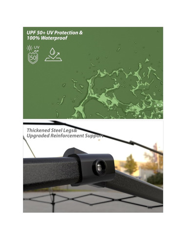 Carpa de Dosel Instantánea GOCAPTAIN 10x10 Pared Lateral Blanca