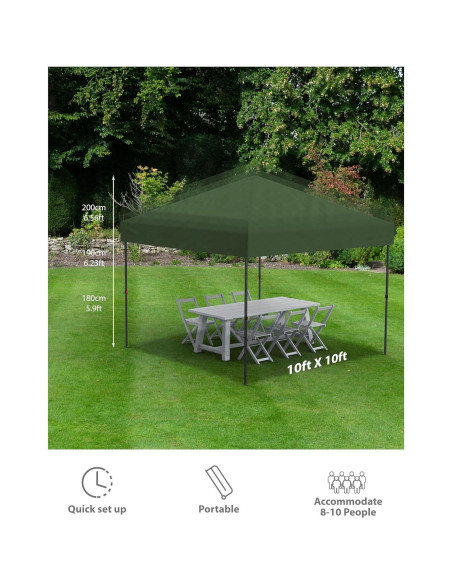 Carpa de Dosel Instantánea GOCAPTAIN 10x10 Pared Lateral Blanca