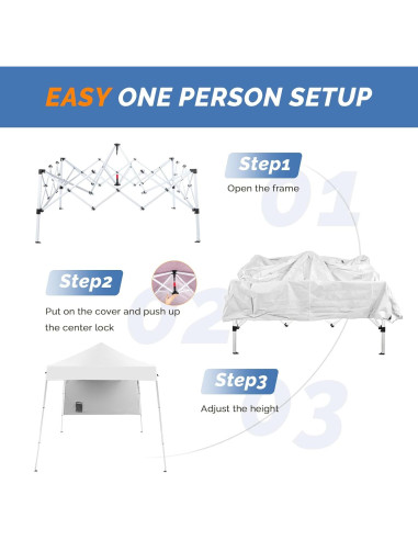 Carpa Plegable VINGLI 1.83x1.83m con Panel Lateral y Mochila