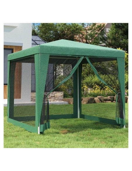 Carpa de Fiesta MINERWALL 2.5m x 2.5m Verde con Paredes de Malla