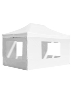 Carpa de Fiesta Plegable KCCKOM 4.3x3m Blanca con Paneles