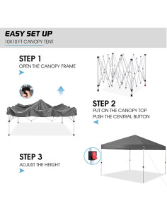 Carpa Plegable 3x3m OLYMSOLD Impermeable con Bolsa de Transporte 2