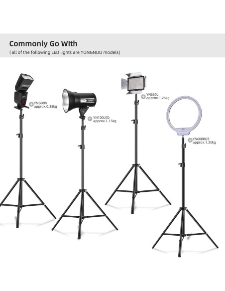 Trípode de Luz Yongnuo 190cm para Fotografía con Rosca 1/4"