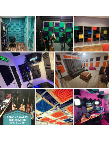 Kit de Espuma Acústica SoundAssured 1" - 6 Paneles 30.48x30.48cm