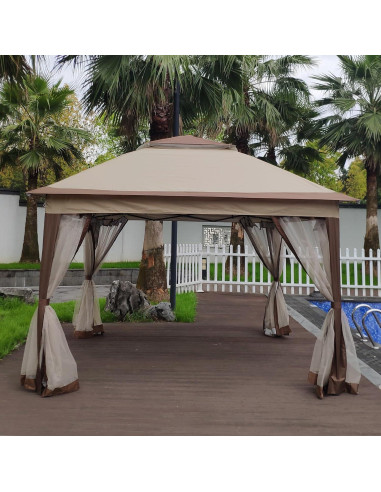 Gazebo Plegable 3.35x3.35m WEI WEI GLOBAL con Malla Desmontable