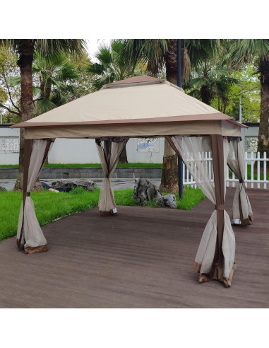 Gazebo Plegable 3.35x3.35m WEI WEI GLOBAL con Malla Desmontable