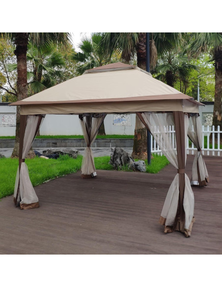 Gazebo Plegable 3.35x3.35m WEI WEI GLOBAL con Malla Desmontable