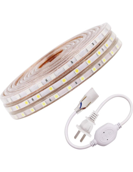 Tira de LED SMD 5050 XUNATA 1m Blanco Cálido Impermeable Tira de LED SMD 5050 XUNATA 1m Blanco Cálido Impermeable