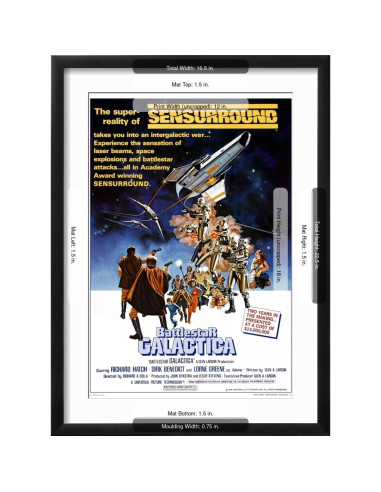 Impresión de Arte ART.COM Battlestar Galactica 1978 Marco Negro 43x58cm