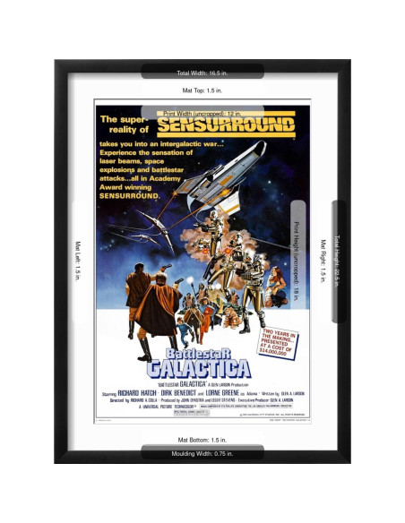 Impresión de Arte ART.COM Battlestar Galactica 1978 Marco Negro 43x58cm