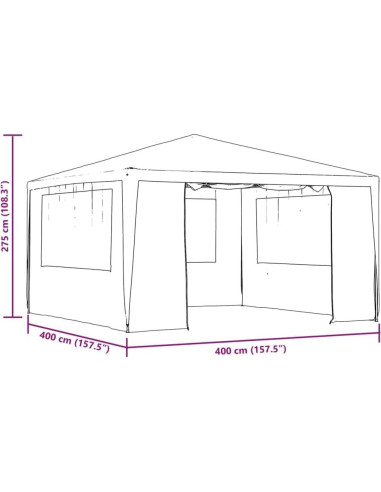 Carpa Profesional RINDIGOO 4x4m Blanca con Paredes Laterales