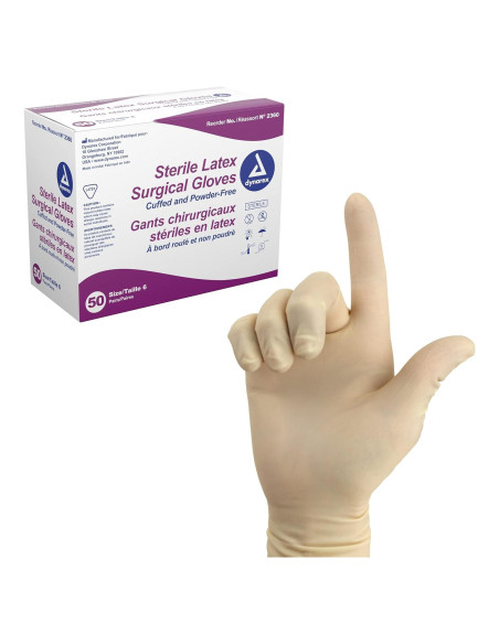 Guantes Quirúrgicos Estériles Dynarex Láttex 50 Pares T6