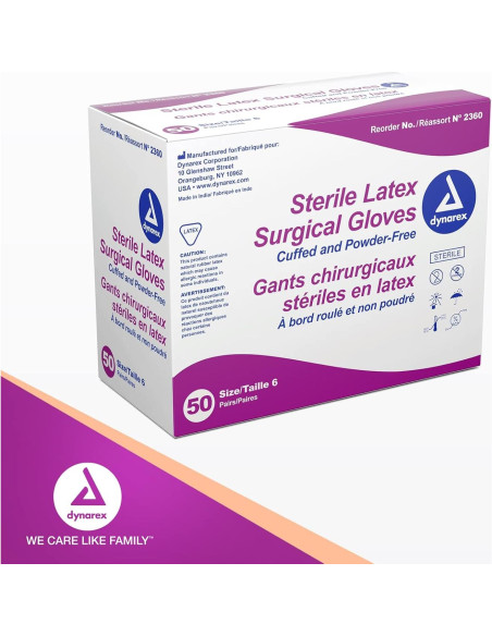 Guantes Quirúrgicos Estériles Dynarex Láttex 50 Pares T6