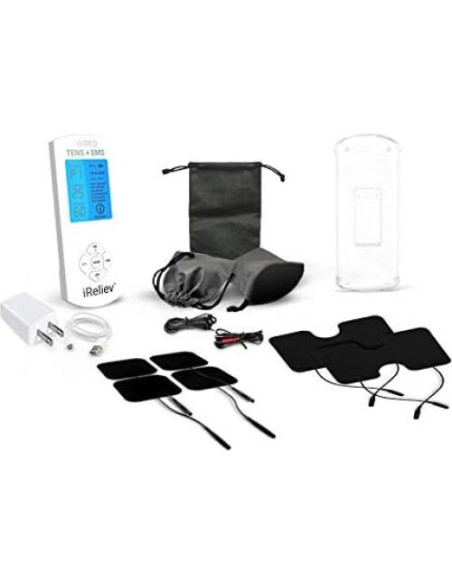 Unidad TENS + EMS iReliev ET-8080, 14 Modos, Pantalla Iluminada