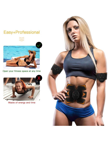 Estimulador Muscular Antmona Abdominal Inalámbrico Negro