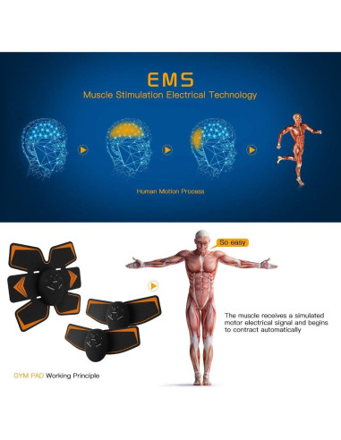 Estimulador Muscular Antmona Abdominal Inalámbrico Negro