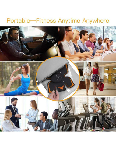 Estimulador Muscular Antmona Abdominal Inalámbrico Negro