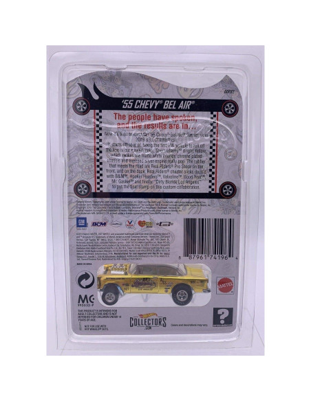 DieCast Hot Wheels '55 Chevy Bel Air Oro 1:64 Exclusivo RLC