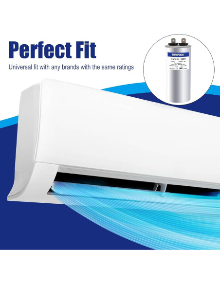 Capacitor SUREPHON 35uF 370V/440V CBB65B para Aire Acondicionado Capacitor SUREPHON 35uF 370V/440V CBB65B para Aire Acondicionado